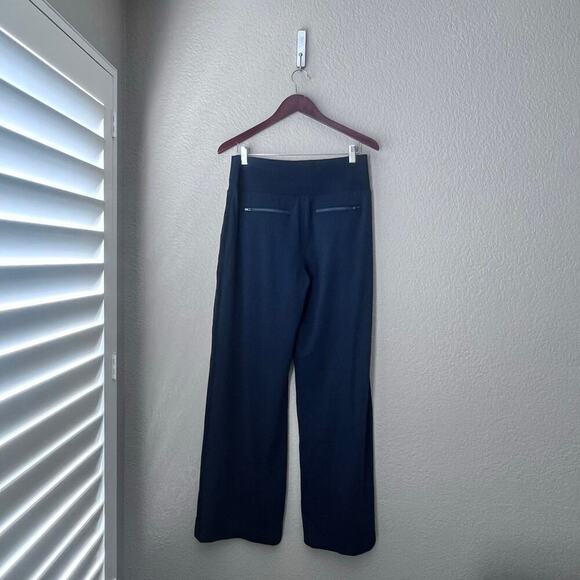 Athleta Nolita Wide Leg Straight Pant Athletic Nylon Medium Navy Blue - Picture 5 of 10